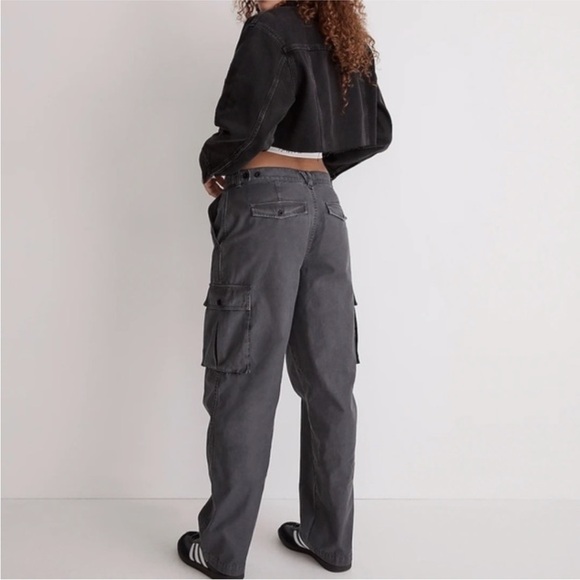 Madewell Garment-Dyed Low-Slung Baggy Straight Cargo Pants Size 24 - Picture 3 of 11